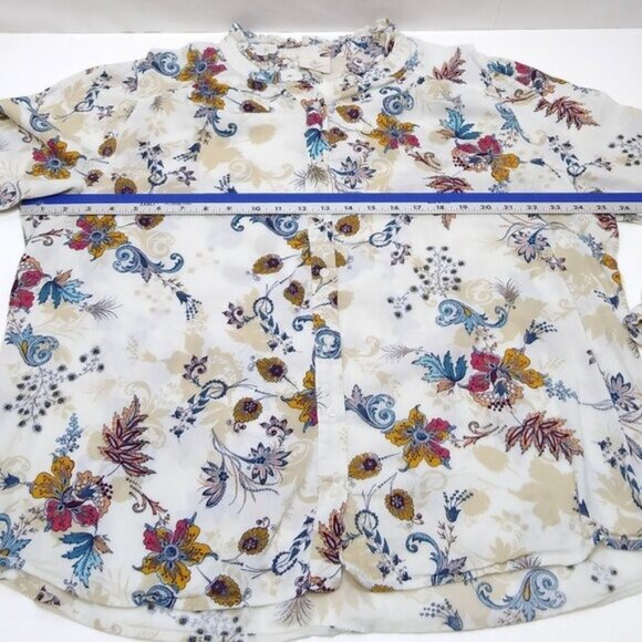St. Johns Bay Floral Paisley Print Blouse Women's Size 1x Comfortable Light EUC - Picture 7 of 7